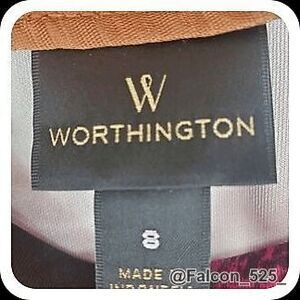 👠👜💖🎀 NWT Worthington Size 8 Coral Impressions Pencil Skirt With Side Zipper